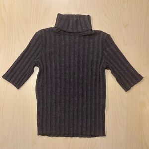 Zara Charcoal Ribbed Turtleneck Top (S/M)